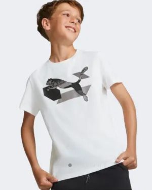 Puma Alpha Graphic Boys Lifestyle T-Shirt White 67010102