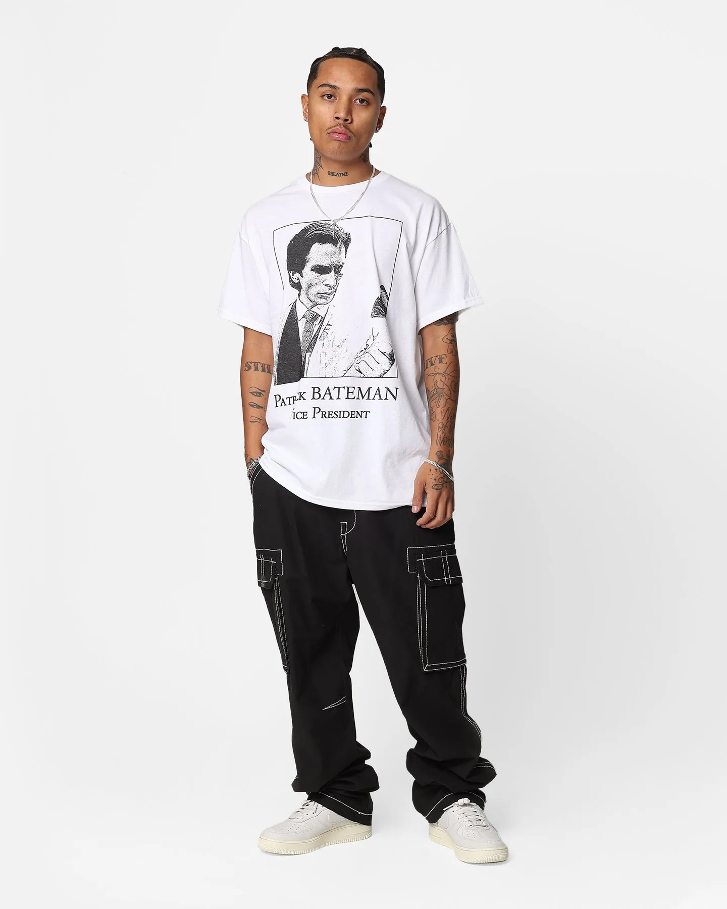 Rats Get Fat X American Psycho Vice President T-Shirt White