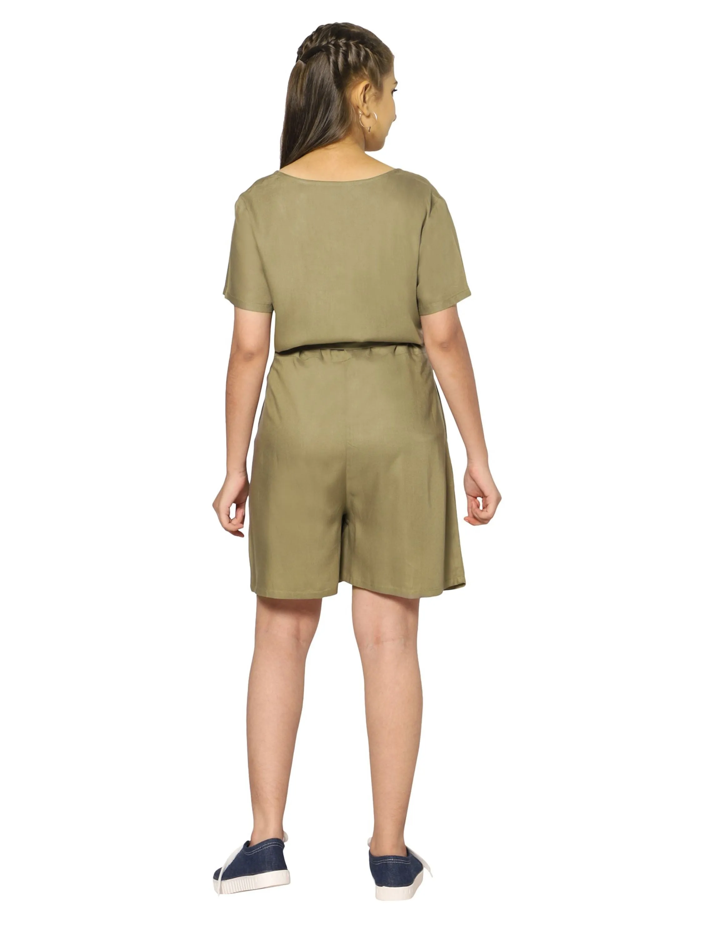 Rayon Play Suit-Olive