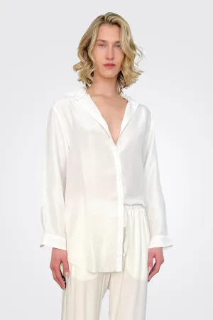 Silk Button Down Shirt - Natural