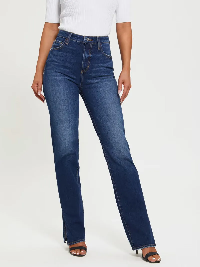 SPLIT HEM RELAXED STRAIGHT JEANS