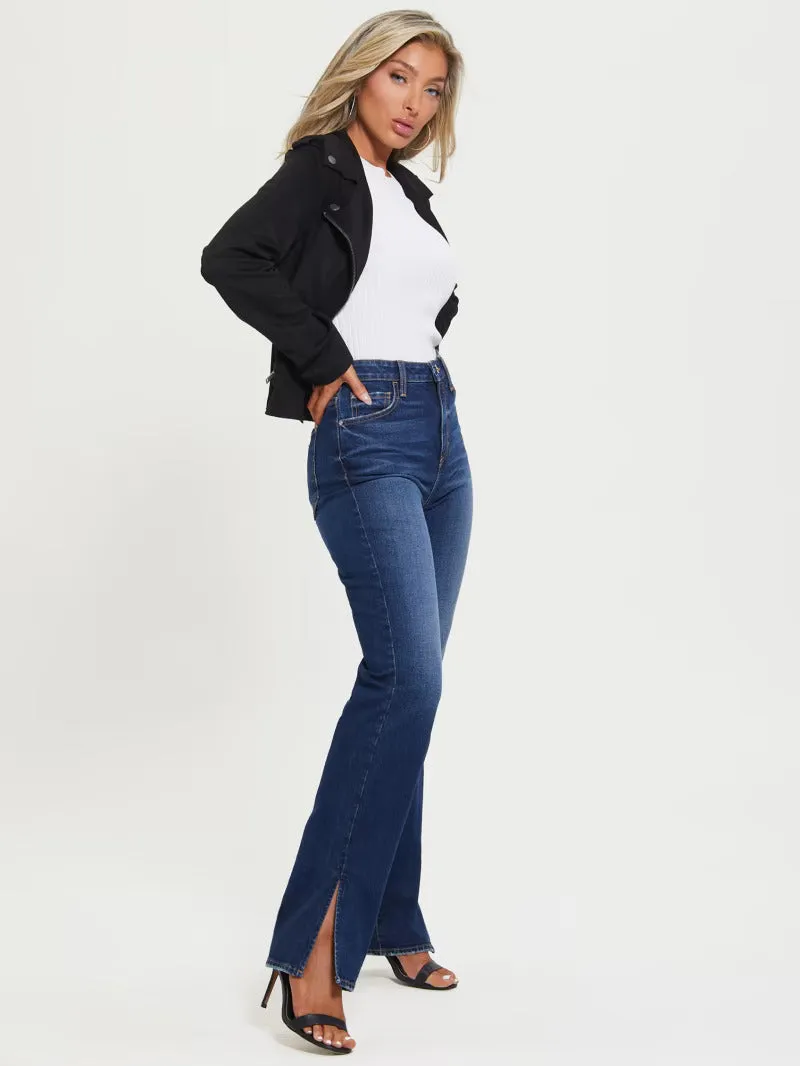 SPLIT HEM RELAXED STRAIGHT JEANS