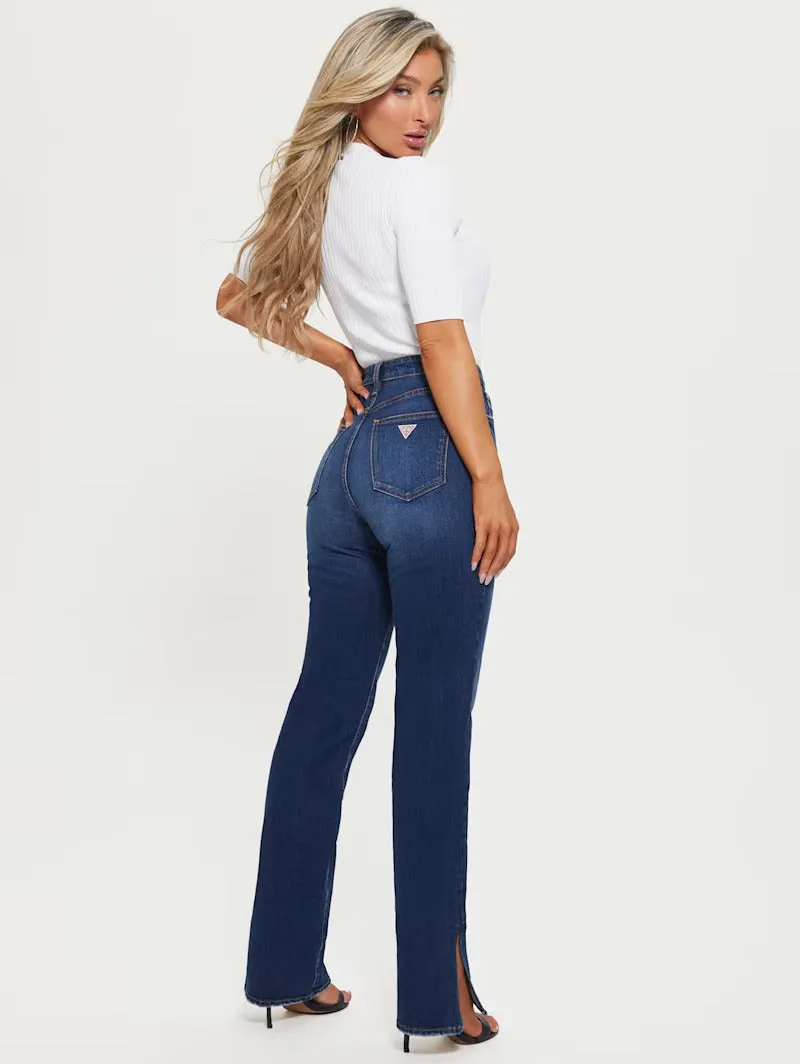 SPLIT HEM RELAXED STRAIGHT JEANS
