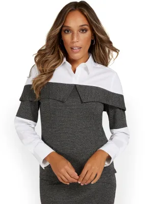 Textured Twofer Top