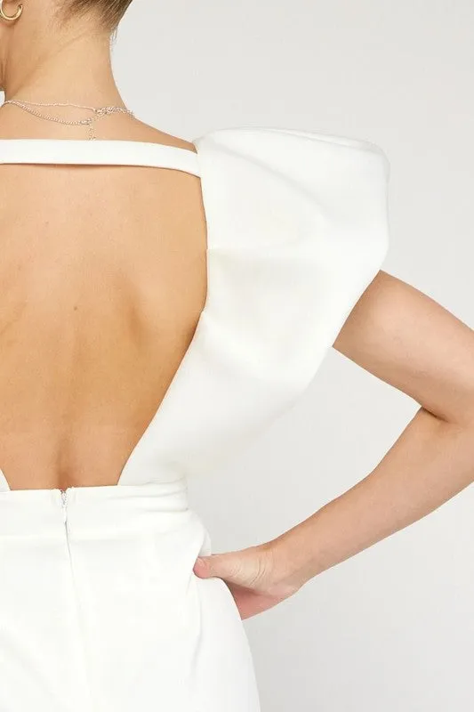 V-NECK WIDE LEG JUMPSUIT
