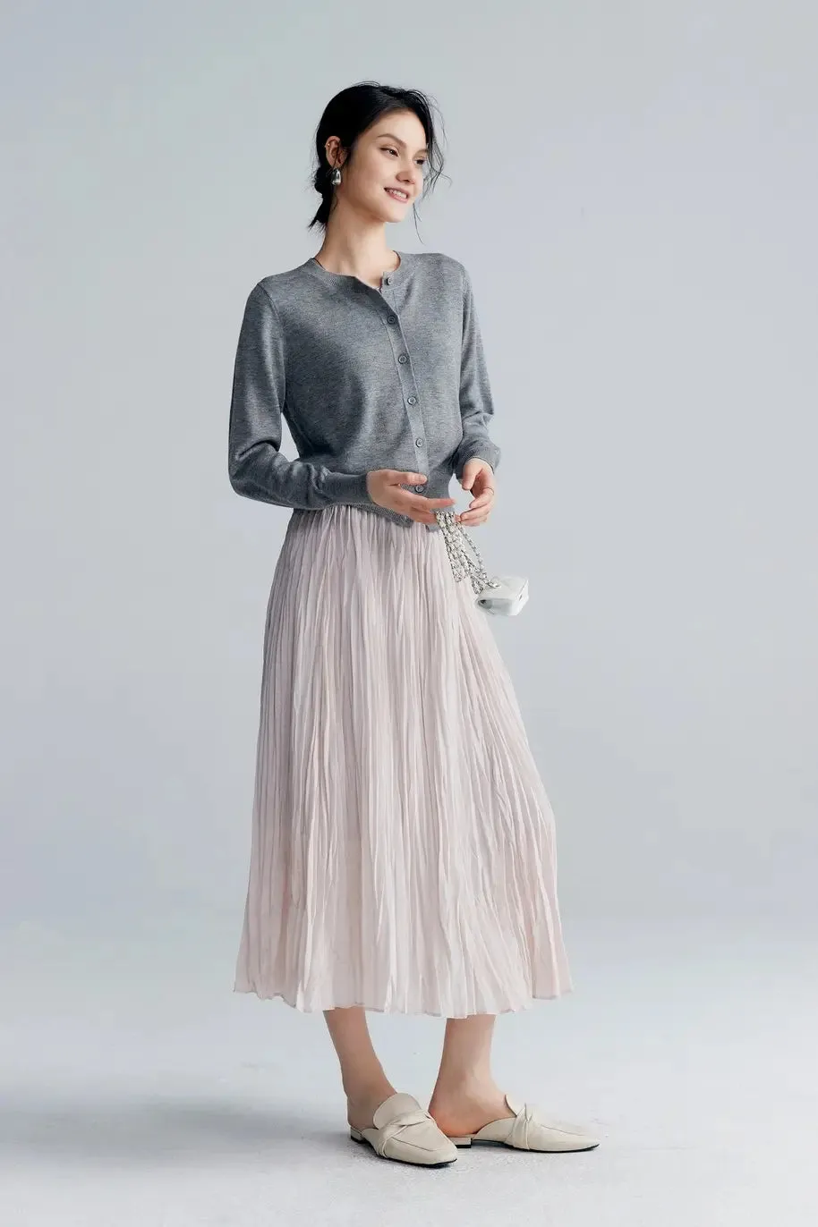 Vintage Long Sleeve Crewneck Sweater With Ribbed Trims