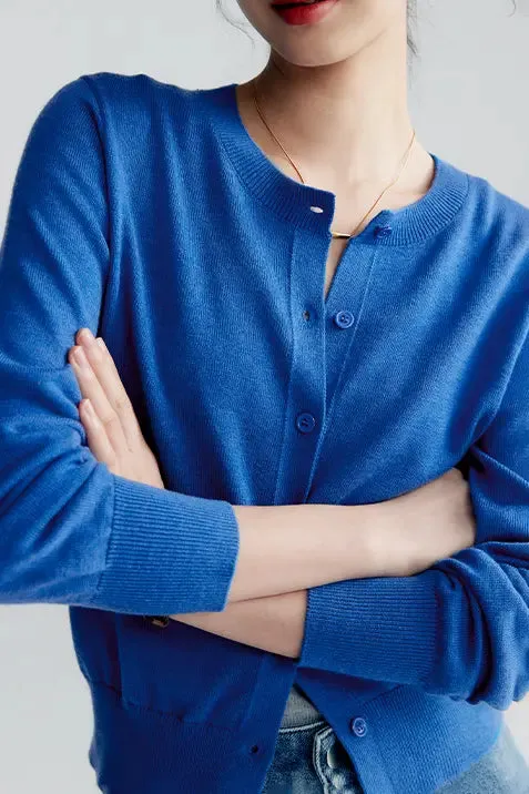 Vintage Long Sleeve Crewneck Sweater With Ribbed Trims