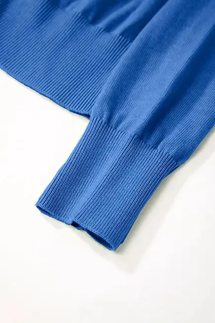 Vintage Long Sleeve Crewneck Sweater With Ribbed Trims