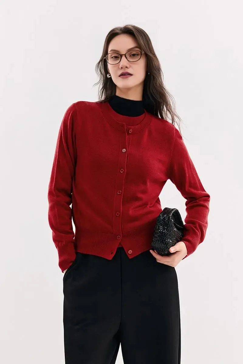 Vintage Long Sleeve Crewneck Sweater With Ribbed Trims
