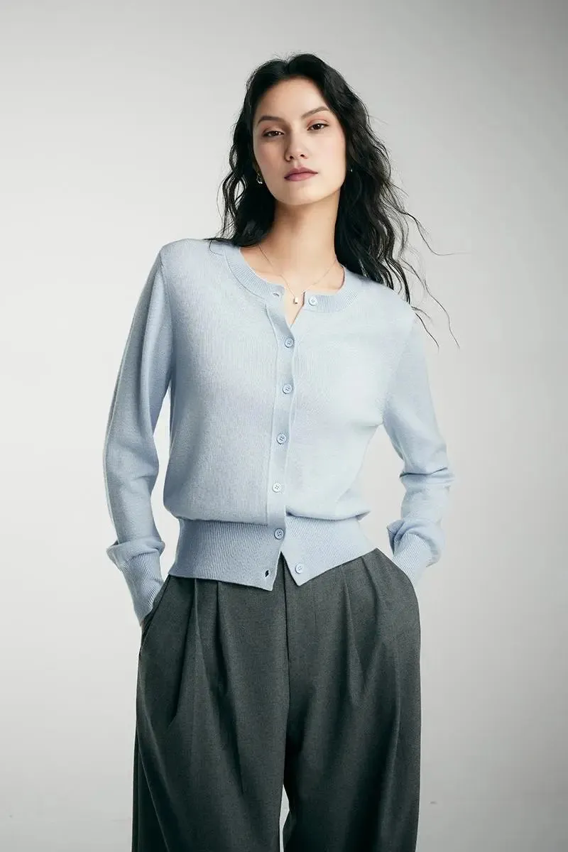 Vintage Long Sleeve Crewneck Sweater With Ribbed Trims